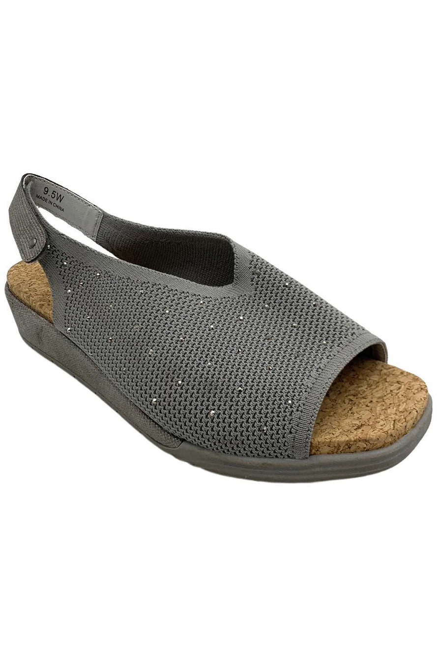 JBU Women's Clarisse Slingback Demi Wedge Sandal Gray - Medium